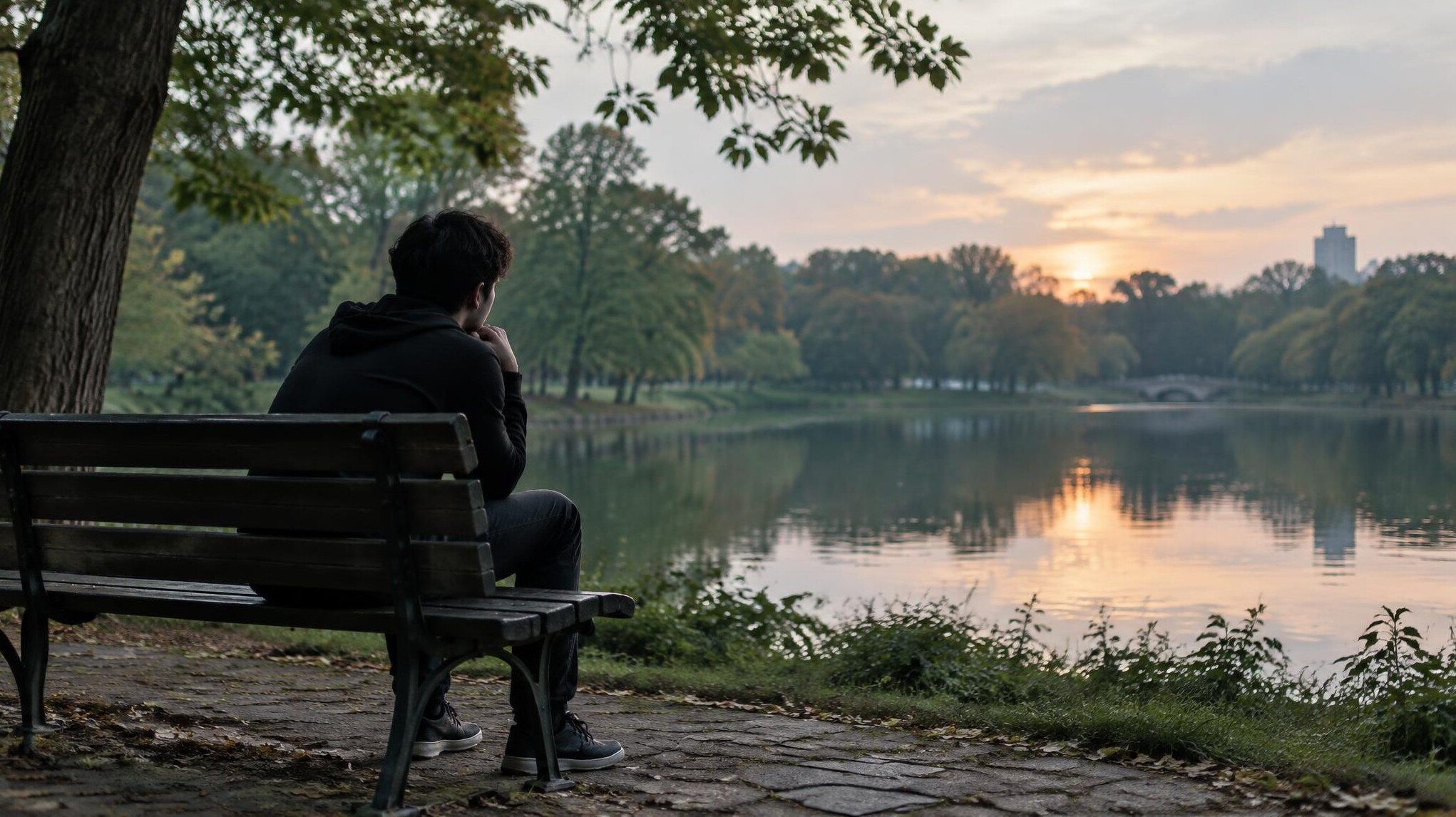 person reflecting alone