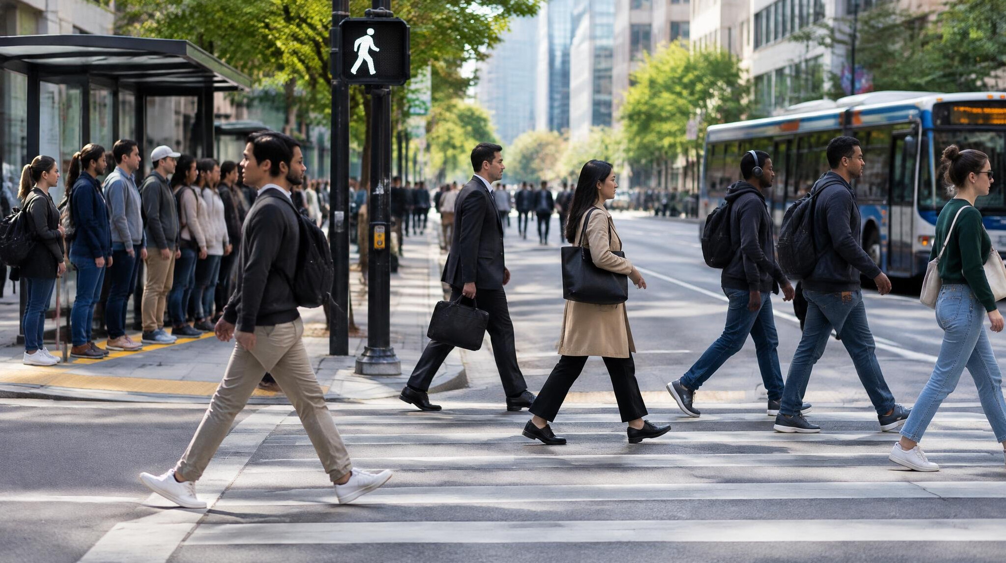 people following social norms in public