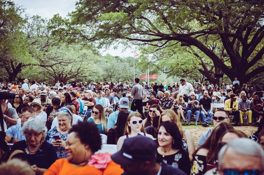 crowd at public debate